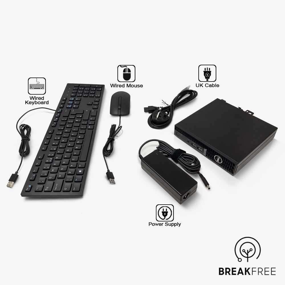 Dell OptiPlex 7010 Micro PC i5 12500T 4.4GHz 16GB RAM 512GB SSD WiFi Bluetooth