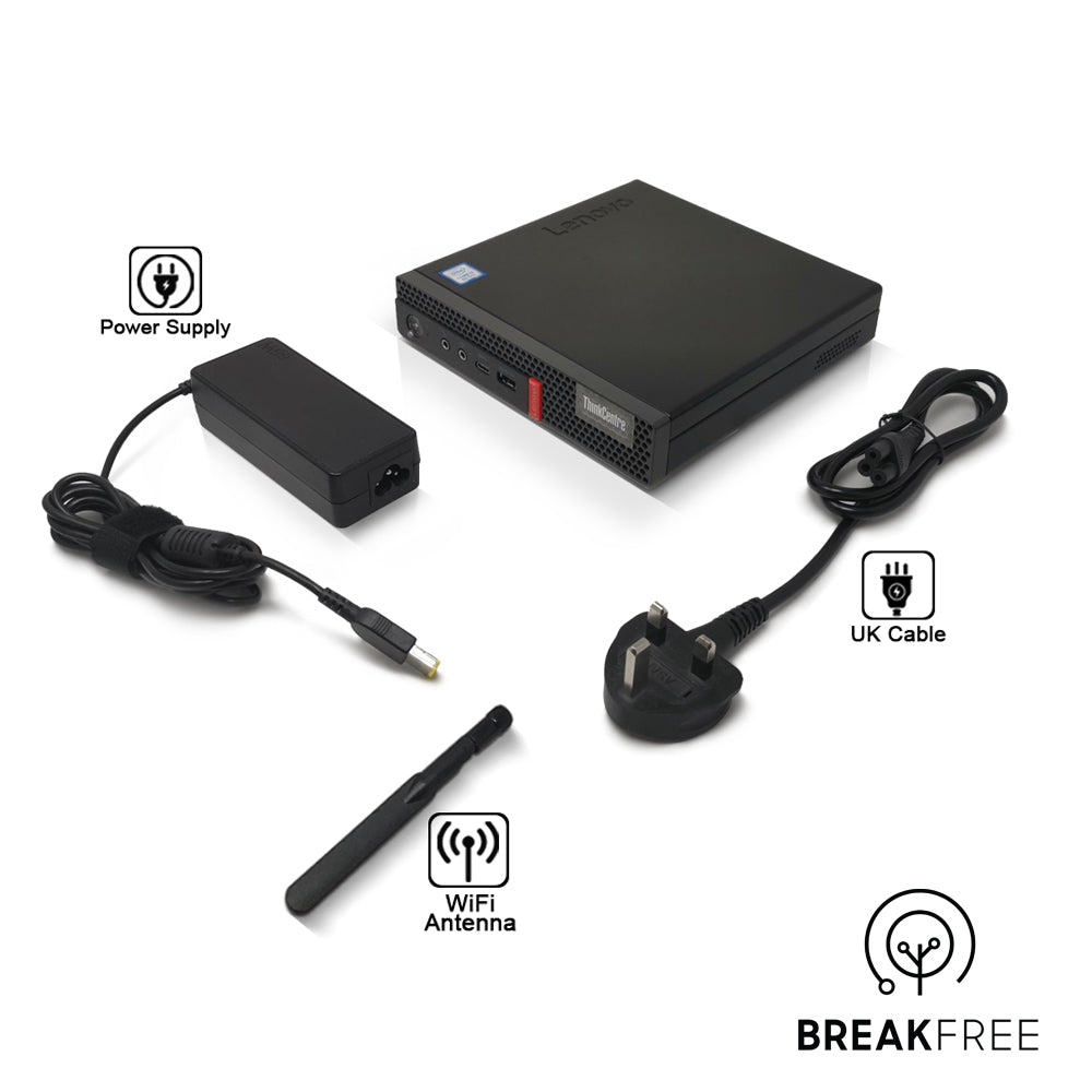 Lenovo ThinkCentre M720q Tiny PC i5 9500T 3.7GHz 16GB RAM 256GB SSD WiFi Bluetooth 4K