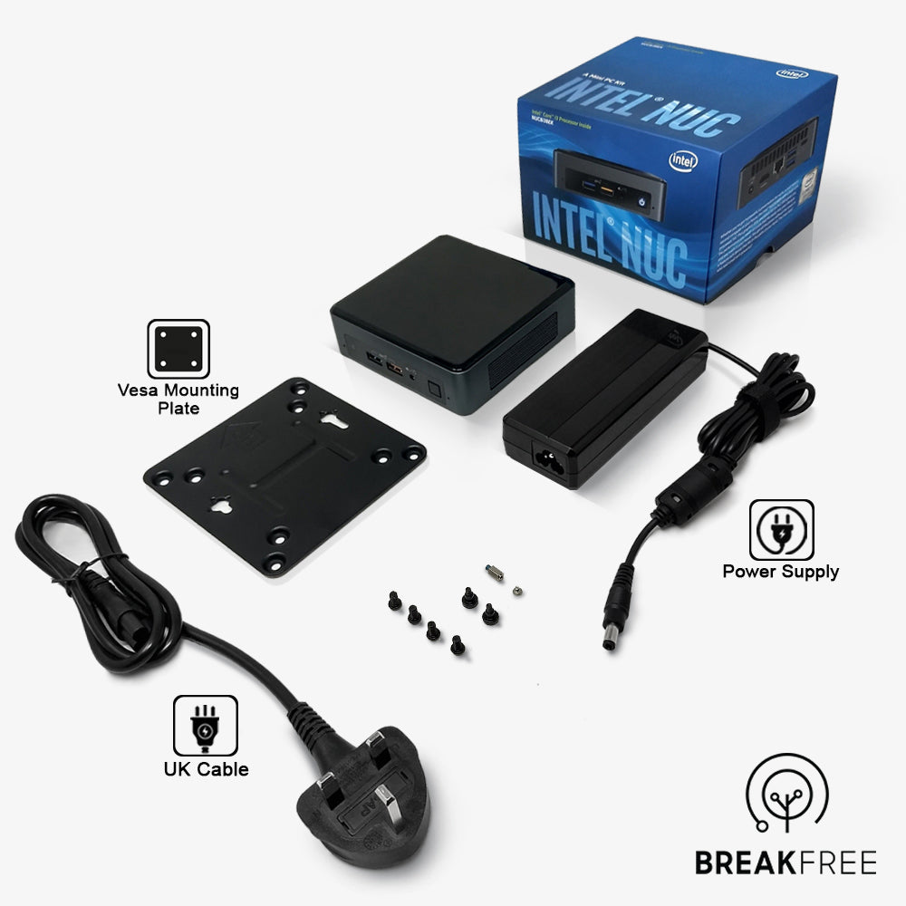 Intel NUC NUC8i3BEK Mini PC i3 8109U 3.6GHz 8GB RAM 256GB SSD WiFi Bluetooth