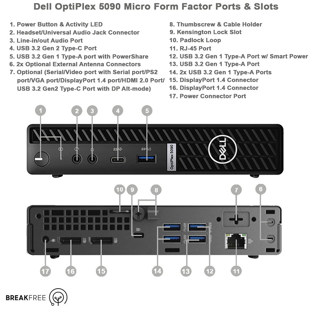 Dell OptiPlex 5090 Micro PC WiFi Bluetooth