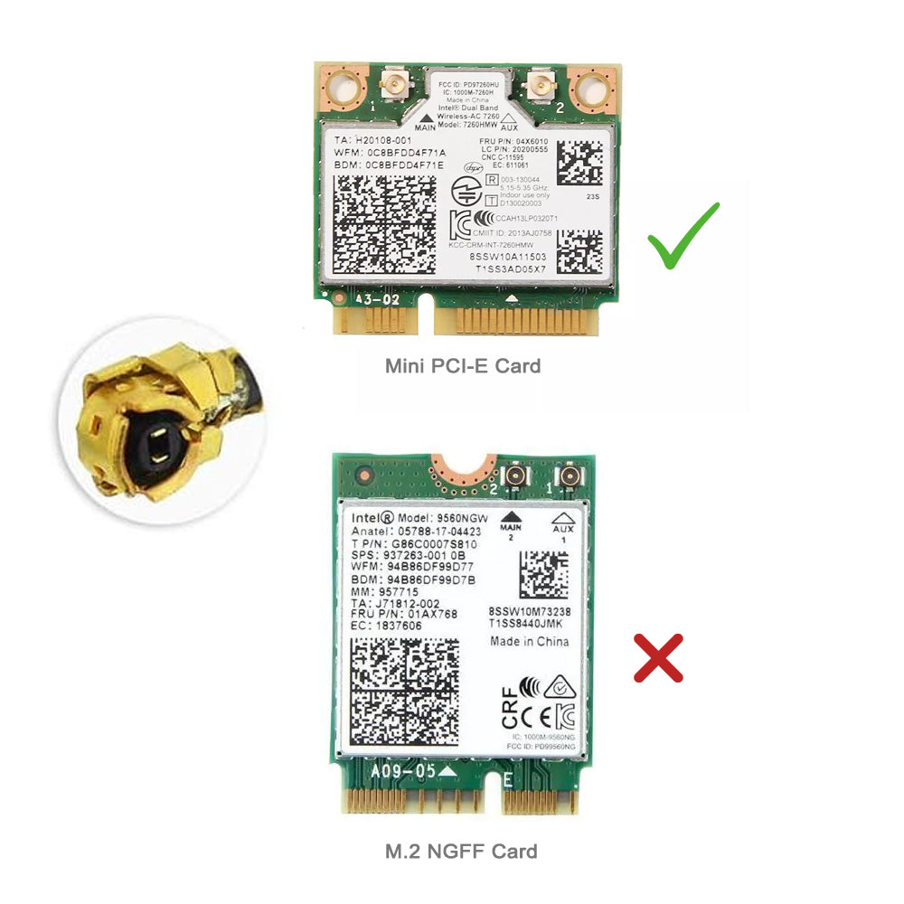 High-Gain 8dBi WiFi Antenna for Mini-PCIe Wireless Adapters