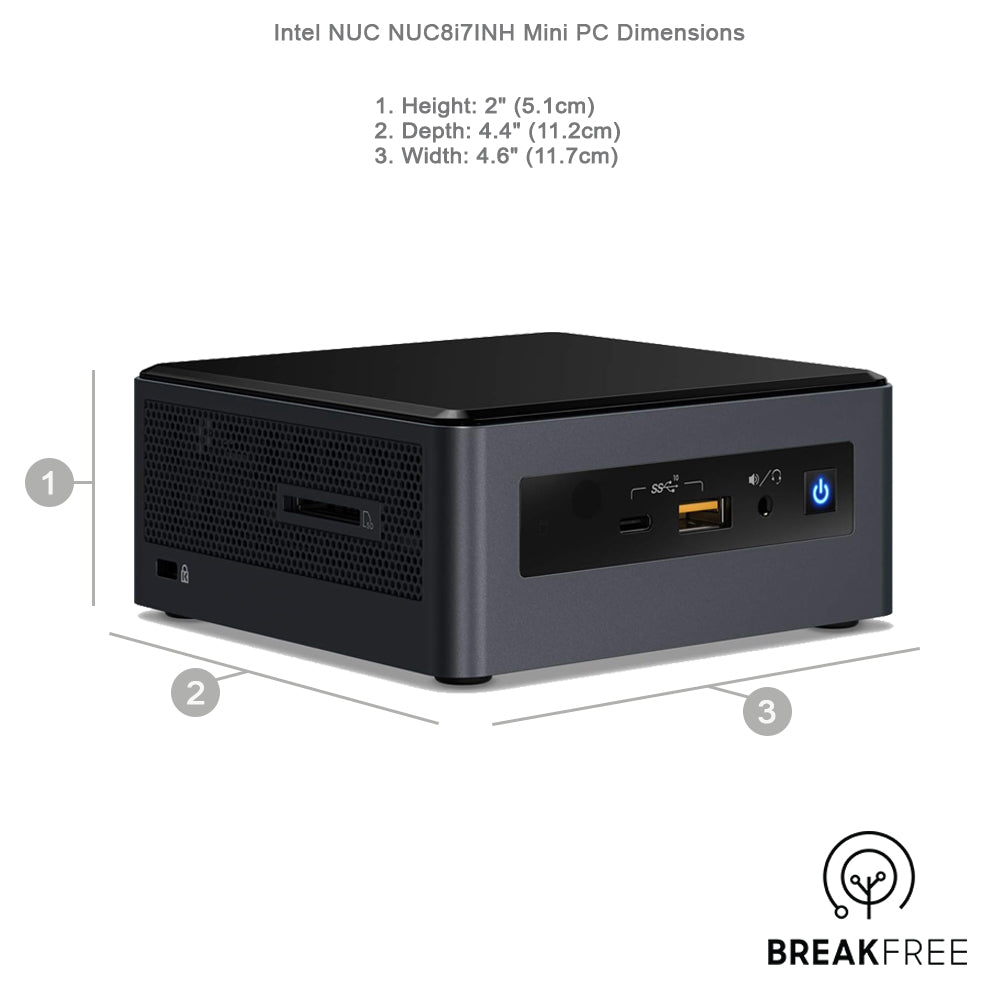 Intel NUC NUC8i7INH Mini PC i7 8GB RAM 500GB SSD 2GB GDDR5 WiFi Bluetooth