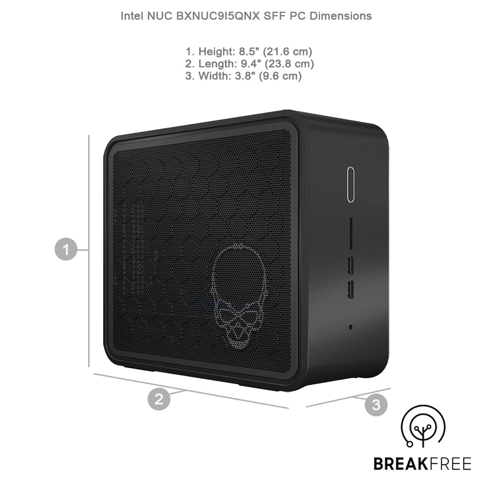 Intel NUC BXNUC9I5QNX SFF PC 1050 Ti 4GB i5 CPU 16GB RAM 256GB SSD WiFi Bluetooth