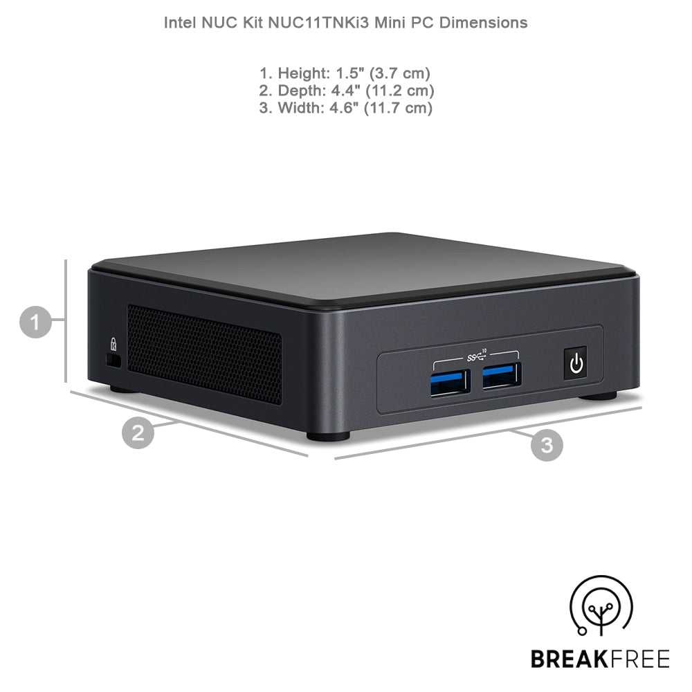 Intel NUC Kit NUC11TNKi3 PC i3 1115G4 4.1GHz 8GB RAM 256GB SSD WiFi Bluetooth