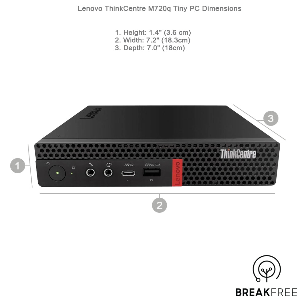 Lenovo ThinkCentre M720q Tiny PC i5 9500T 3.7GHz 16GB RAM 256GB SSD WiFi Bluetooth 4K