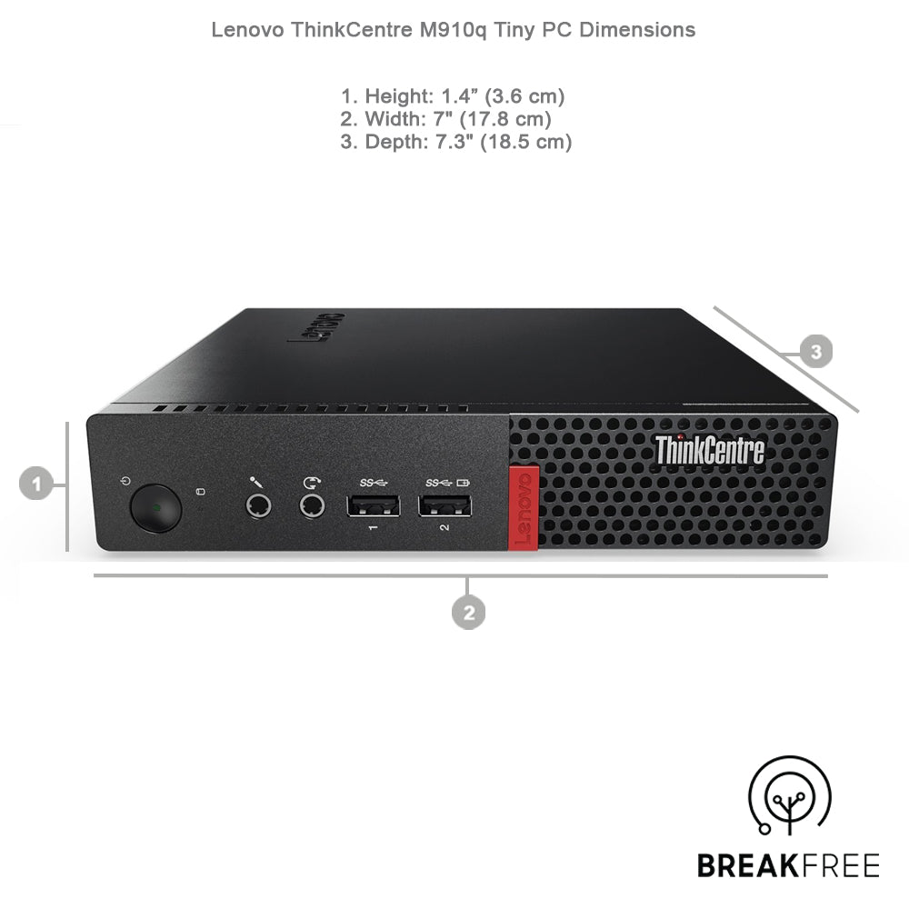 Lenovo ThinkCentre M910q Tiny PC i3 7100T 3.4GHz 8GB RAM 256GB SSD 4K