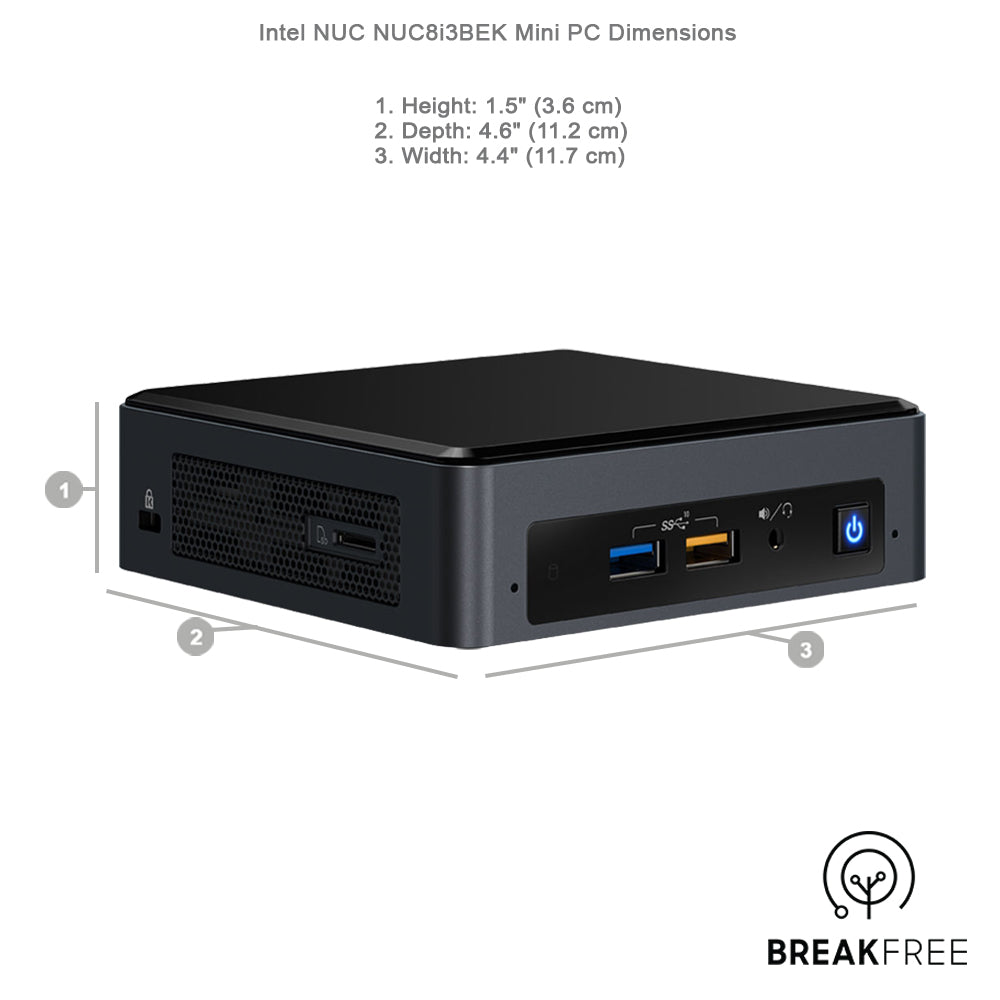 Intel NUC NUC8i3BEK Mini PC i3 8109U 3.6GHz 8GB RAM 256GB SSD WiFi Bluetooth