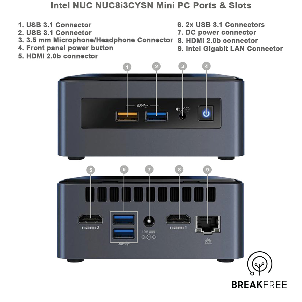 Intel NUC8i3CYSN NUC Mini PC WiFi Bluetooth