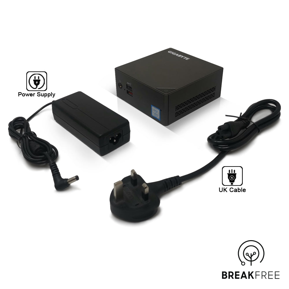 GIGABYTE Brix GB-BRi3H-8130 PC i3-8130U 3.4GHz 8GB RAM 256GB SSD WiFi Bluetooth