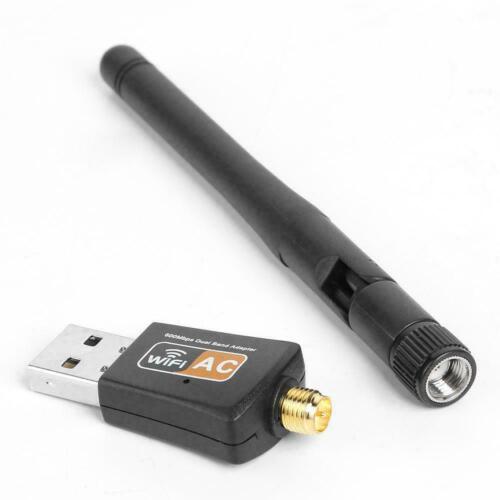 USB WiFi Adapter Wireless 600Mbps Dual band 802.11ac 2.4GHz-5GHz Antenna Laptop