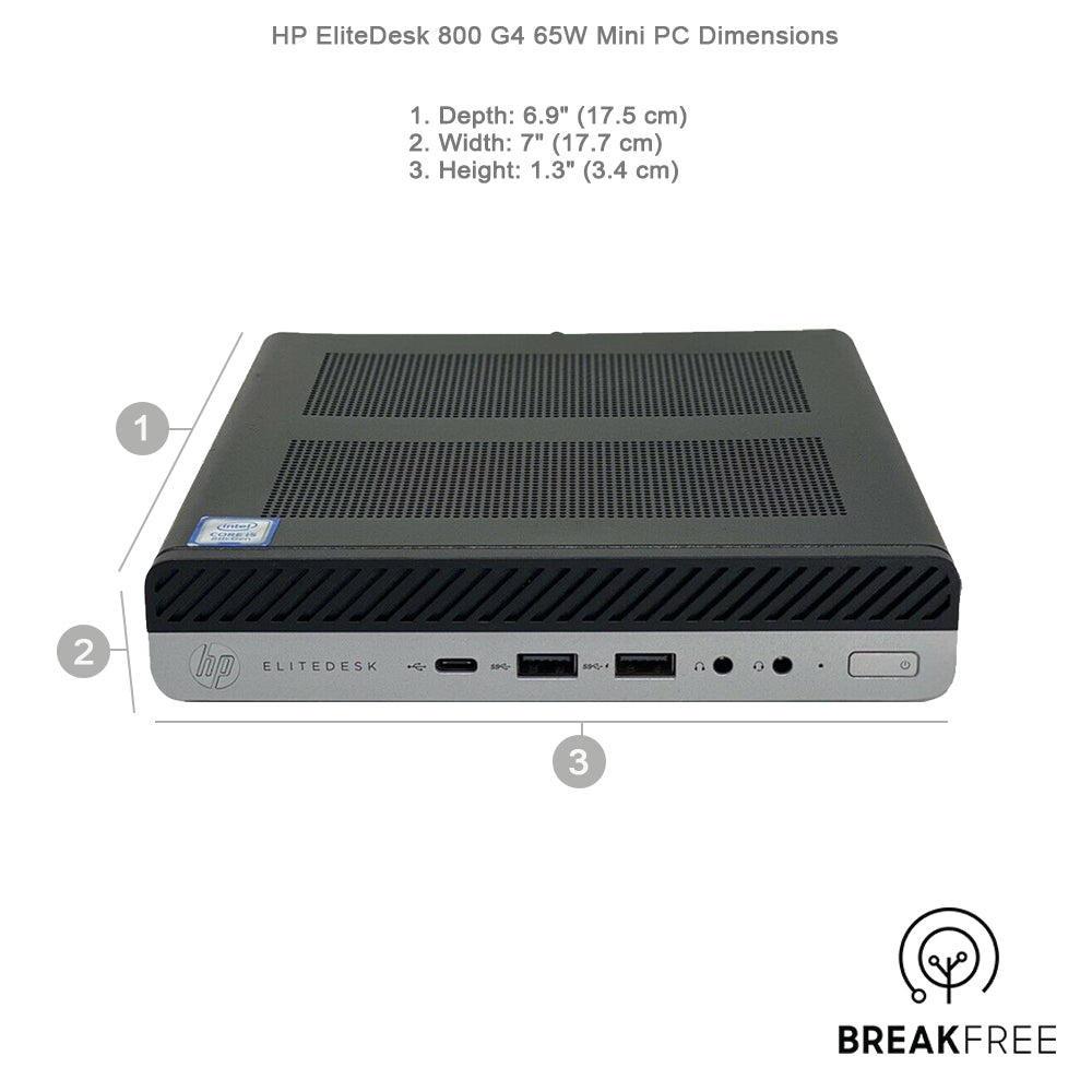 HP EliteDesk 800 G4 Mini PC i5 8500 4.1GHz 32GB RAM 500GB SSD WiFi Bluetooth