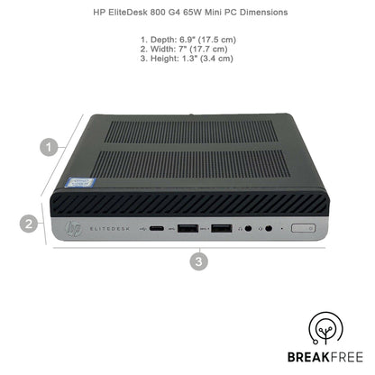 HP EliteDesk 800 G4 Mini PC i5 8500 4.1GHz 32GB RAM 500GB SSD WiFi Bluetooth
