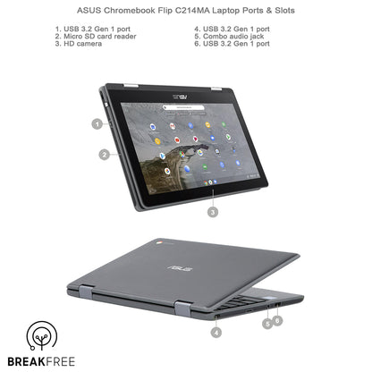 ASUS Chromebook Flip C214MA Laptop 11.6" N4020 4GB RAM 32GB eMMC Touchscreen