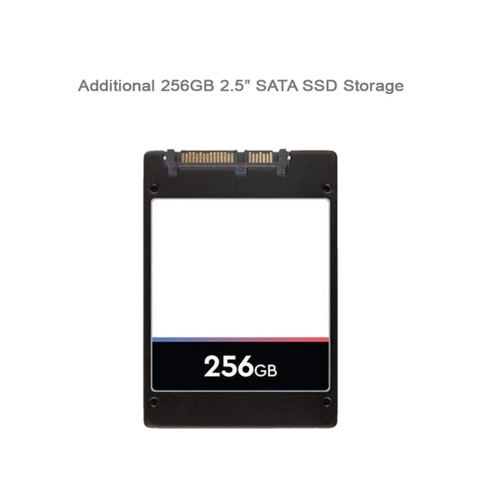 Additional 256GB 2.5” SATA SSD storage