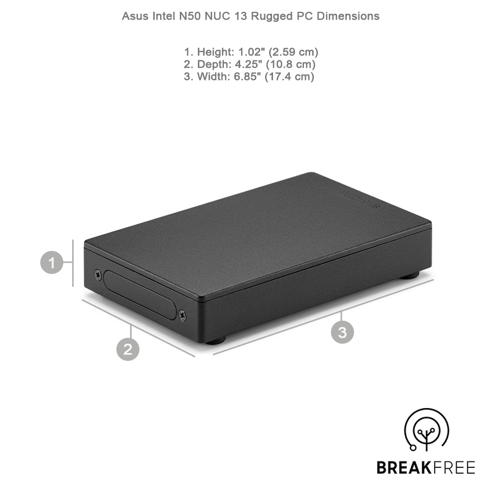 Asus NUC 13 Rugged Mini PC Intel N50 64GB eMMC WiFi Bluetooth