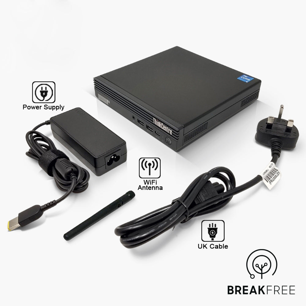 Lenovo ThinkCentre M70q Gen 3 Tiny PC i5 12400T 4.2GHz 16GB RAM 256GB SSD WiFi Bluetooth