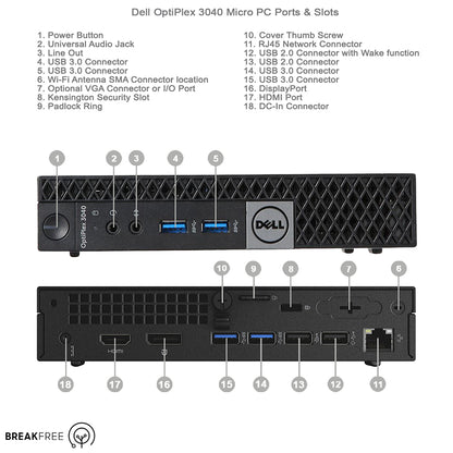 Dell 3040 Micro G4400T 8GB RAM 256GB SSD WiFi