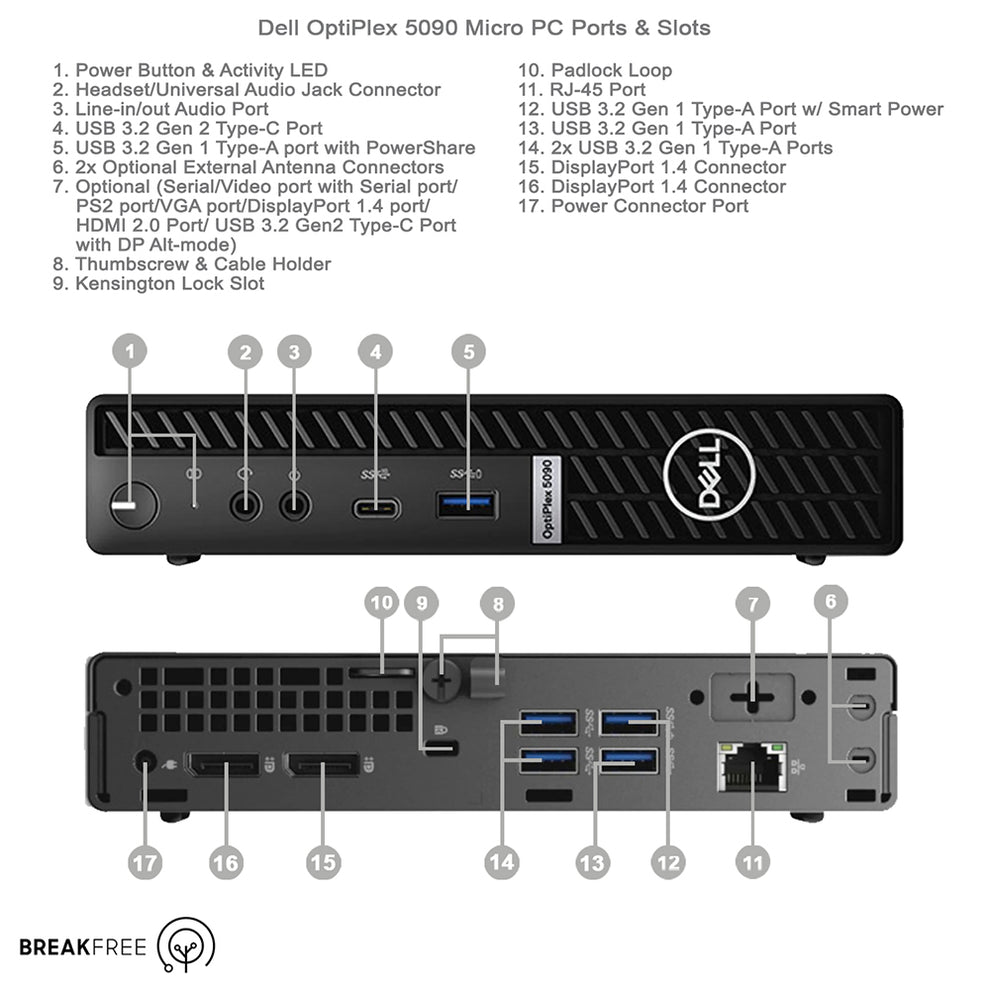 Dell OptiPlex 5090 Micro PC i3 10100T 16GB RAM 256GB SSD 4K WiFi BT ...