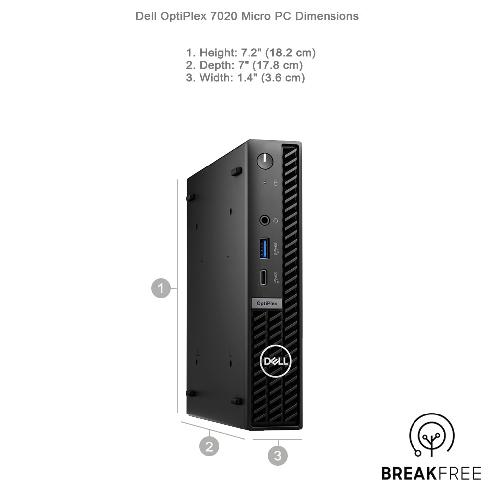 Dell OptiPlex 7020 Micro PC i5 14500T 4.8GHz 16GB RAM 500GB SSD WiFi Bluetooth