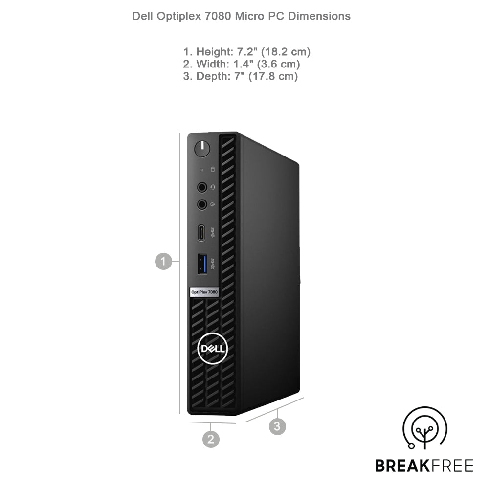Dell OptiPlex 7080 Micro PC i3 10105T 4.9GHz 16GB RAM 256GB SSD 500GB HDD 4K