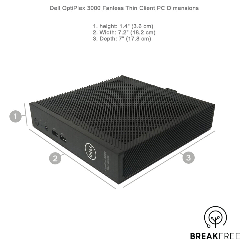 Dell OptiPlex 3000 Fanless Thin Client PC Pentium N6005 8GB RAM 32GB eMMC 256GB SSD