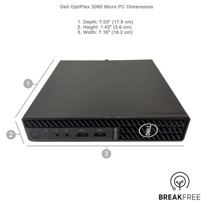 Dell OptiPlex 3080 Micro PC i3 10105T 3.9GHz 8GB RAM 256GB SSD WiFi Bluetooth