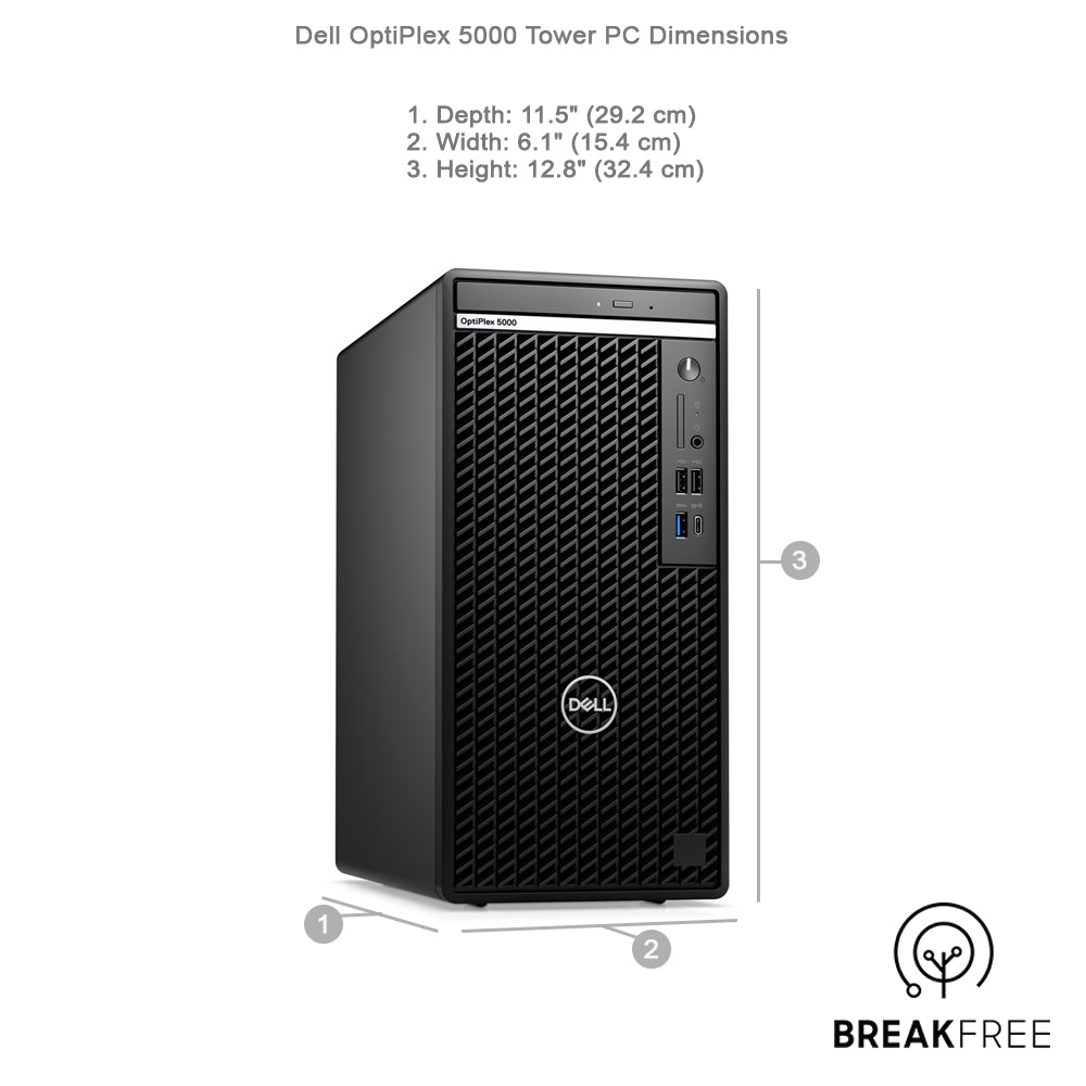 Dell OptiPlex 5000 Tower PC i7 12700 4.9GHz 16GB RAM 256GB SSD 1TB HDD WiFi Bluetooth