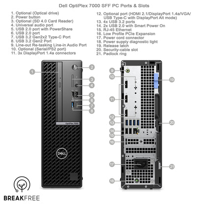 Dell OptiPlex 7000 SFF PC i5 12500 4.6GHz 16GB RAM 500GB SSD