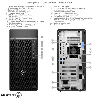 Dell OptiPlex 7000 Tower PC i7 12700 4.9GHz 32GB RAM 1TB SSD