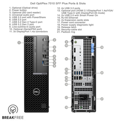 Dell OptiPlex 7010 SFF Plus PC i7 13700 5.2GHz 16GB RAM 512GB SSD
