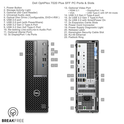 Dell OptiPlex 7020 SFF Plus PC i5 14500 5GHz 16GB RAM 500GB SSD WiFi Bluetooth