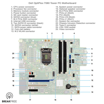 Dell OptiPlex 7080 Tower PC i7 10700 4.8GHz 16GB RAM 500GB SSD