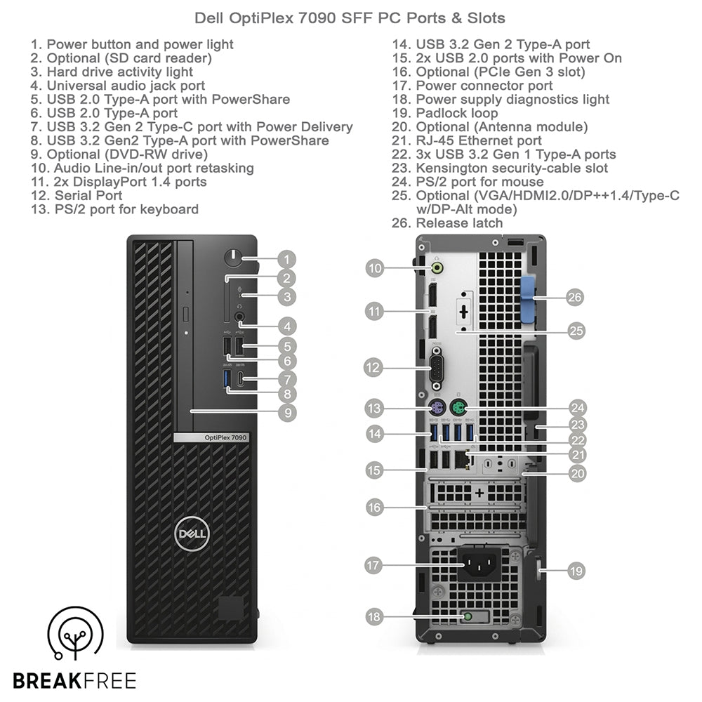 Dell OptiPlex 7090 SFF PC P1000 GDDR5 i7 11700 16GB RAM 500GB SSD 4K DP