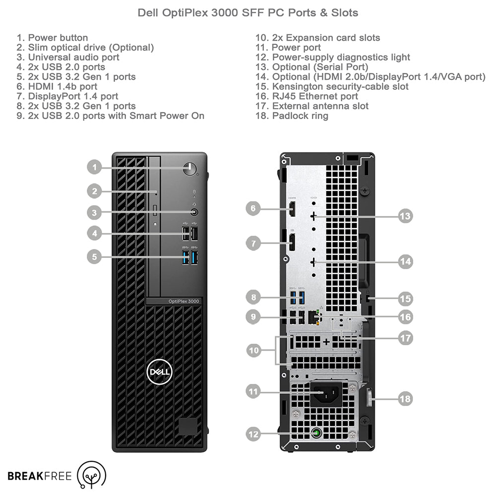 Dell OptiPlex 3000 SFF PC i5 12500 4.6GHz 16GB RAM 500GB SSD