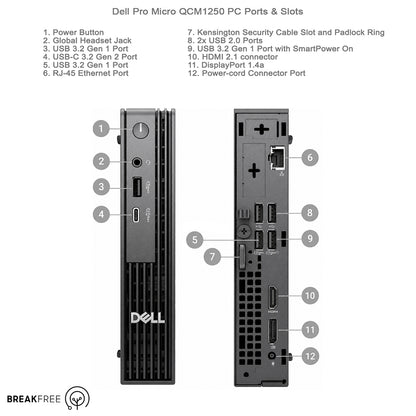 Dell Pro Micro QCM1250 i5 14500T 16GB RAM 512GB SSD WiFi DP HDMI