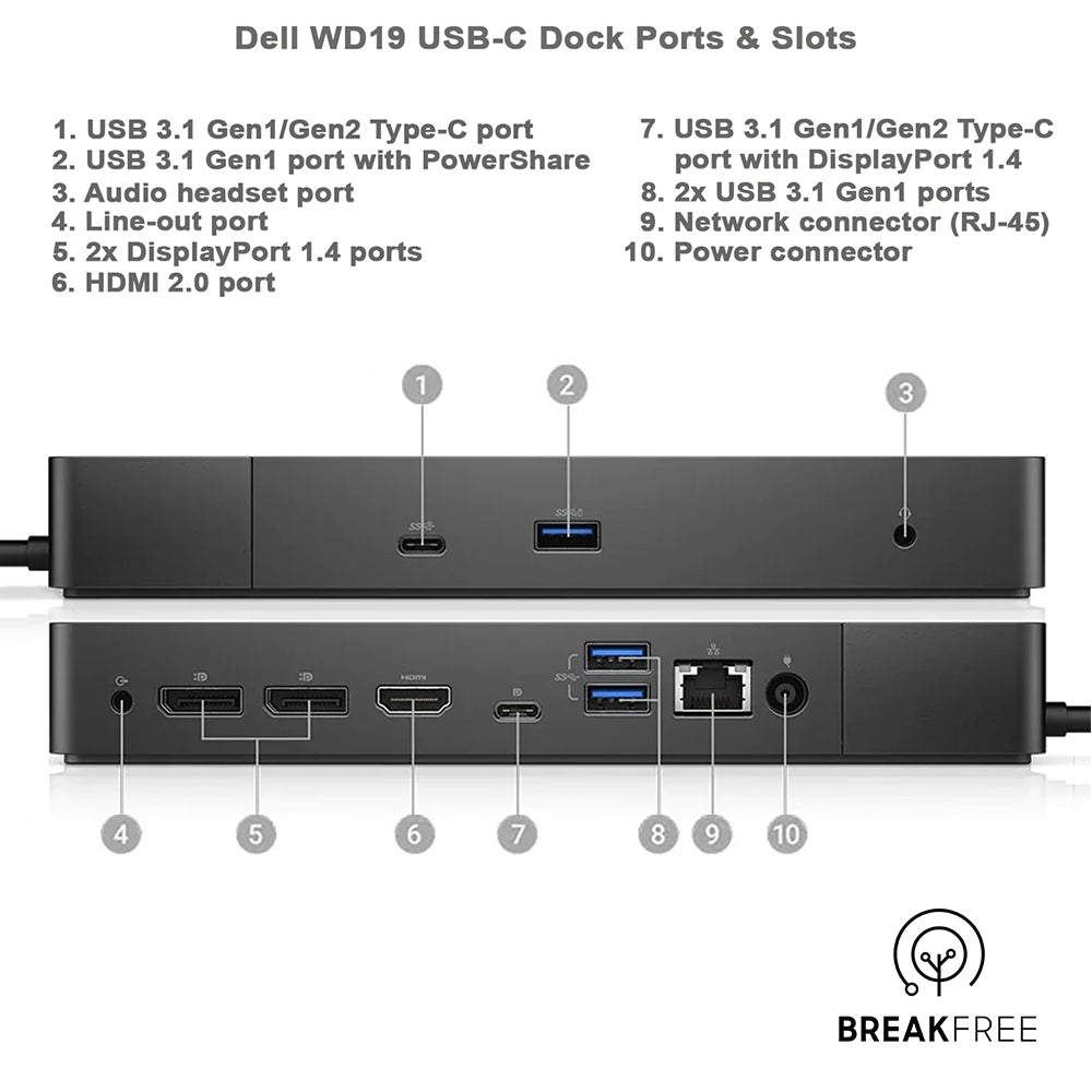 Begagnad DELL Dock WD19 med fri support och öppet köp Begagnad DELL Dock WD19 med fri support och öppet köp