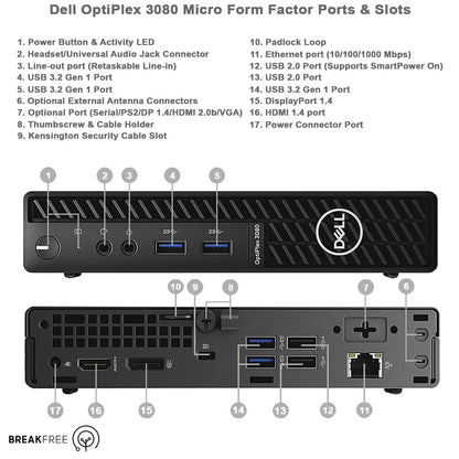 Dell OptiPlex 3080 Micro PC WiFi 6 Bluetooth