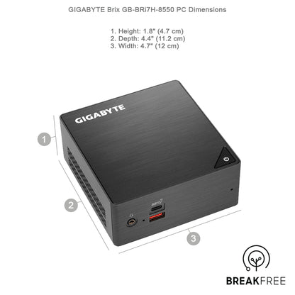 GIGABYTE Brix GB-BRi7H-8550 PC i7 8550U 4GHz 32GB RAM 500GB SSD WiFi Bluetooth