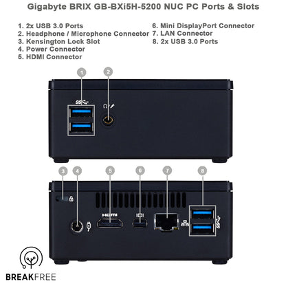 Gigabyte Brix GB-BXi5H-5200 Mini PC WiFi Bluetooth