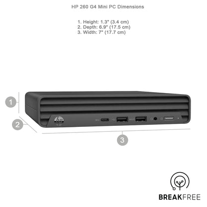 HP 260 G4 Mini PC i3 10110U 4.1GHz 8GB RAM 256GB SSD 4K HDMI Serial VGA