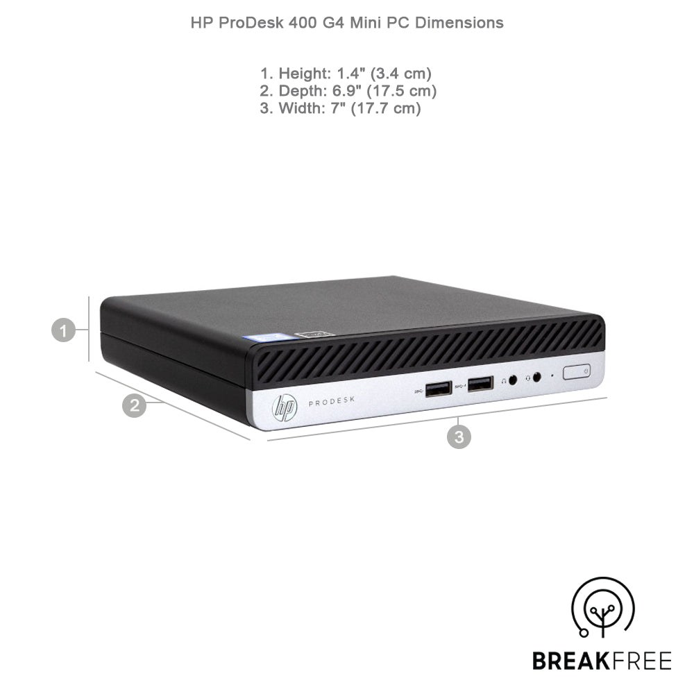 HP ProDesk 400 G4 Mini PC i3 8100T 3.1GHz 16GB RAM 256GB SSD 4K WiFi Bluetooth