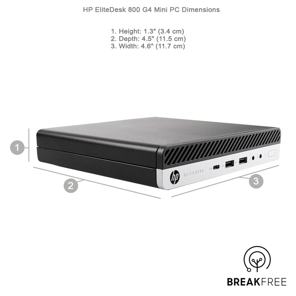 HP EliteDesk 800 G4 Mini PC i5 8600T 3.7GHz 16GB RAM 256GB SSD DP 4K