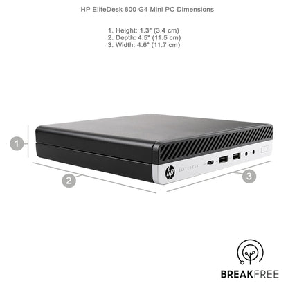 HP EliteDesk 800 G4 Mini PC i5 8600T 3.7GHz 16GB RAM 256GB SSD DP 4K