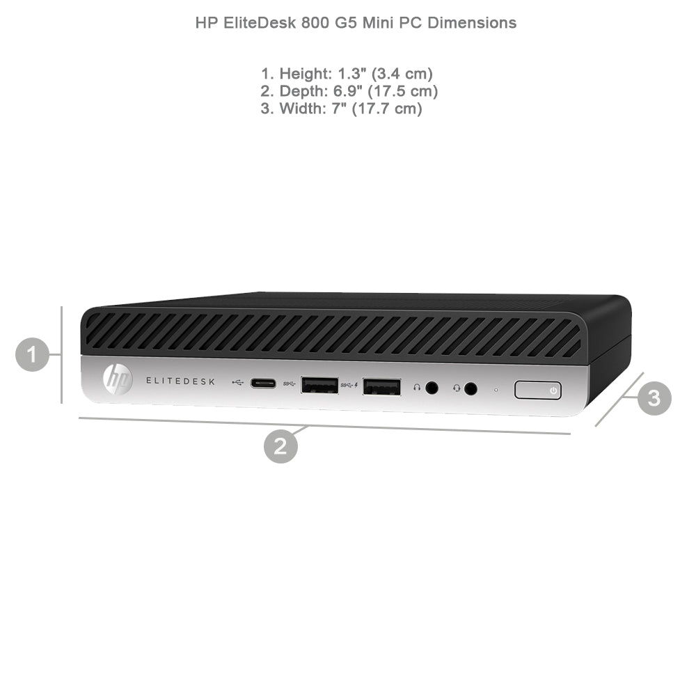 HP EliteDesk 800 G5 Mini PC 65W i7 9700 4.7GHz 32GB RAM 500GB SSD VGA