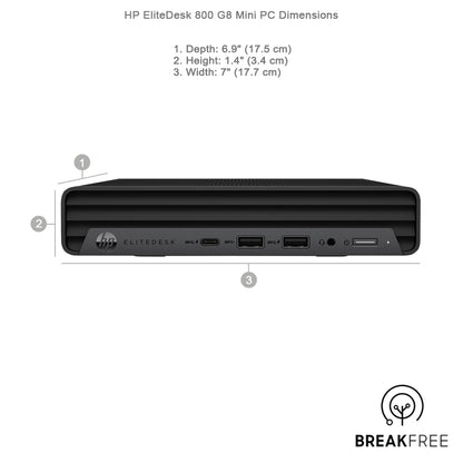 HP EliteDesk 800 G8 Mini PC i5 11500T 3.9GHz 16GB RAM 512GB SSD 4K