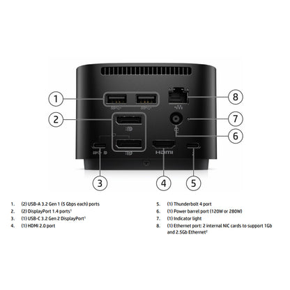HP Dock G4 TB4 280W Docking Station Combo Cable 4J0G4AA M88252-002