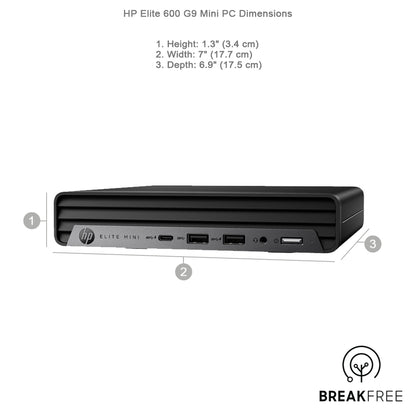 HP Elite 600 G9 Mini PC i5 12500T 16GB RAM 500GB SSD WiFi Bluetooth
