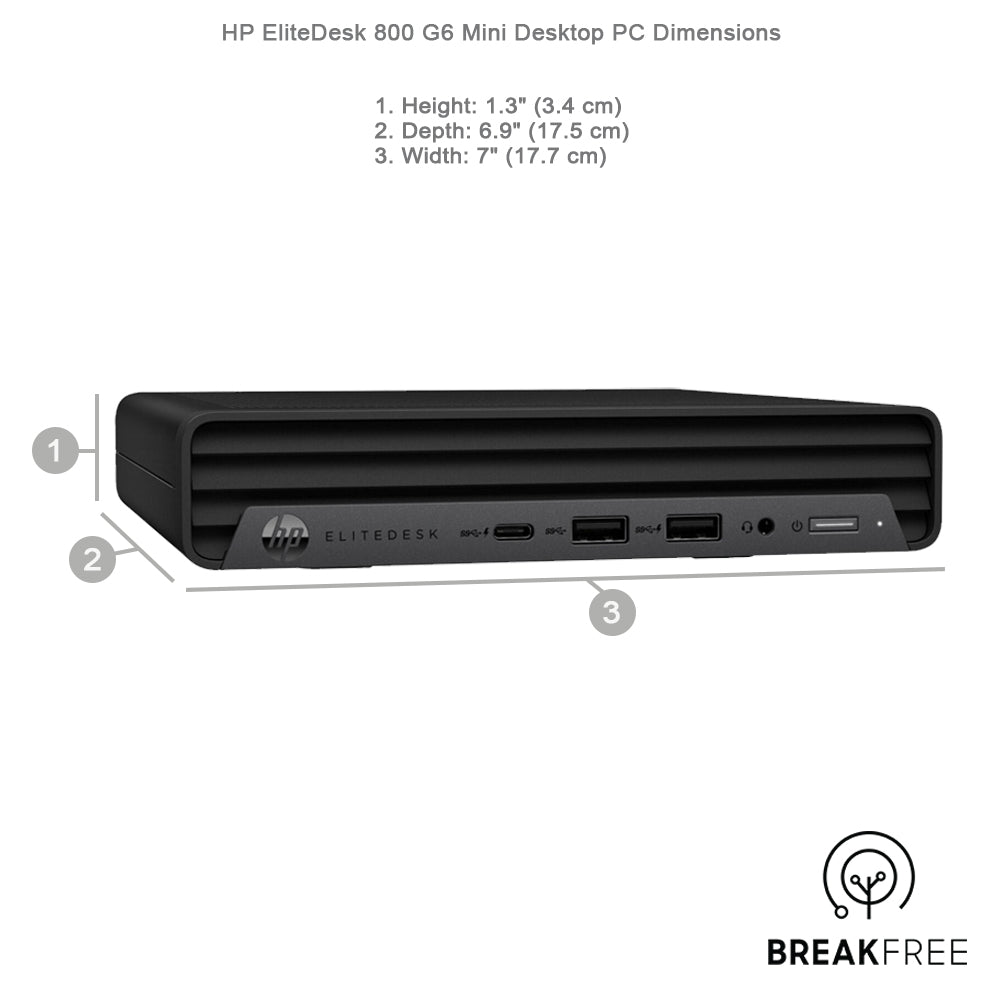 HP EliteDesk 800 G6 Mini PC i5 10500T 3.8GHz 16GB RAM 256GB SSD WiFi Bluetooth 4K