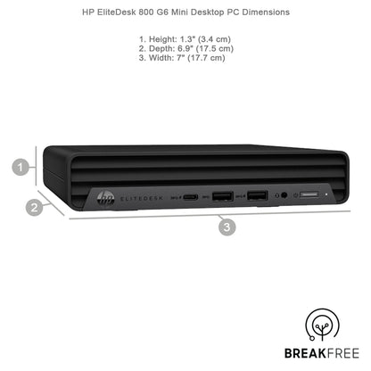 HP EliteDesk 800 G6 Mini PC i5 10500T 3.8GHz 16GB RAM 256GB SSD WiFi Bluetooth 4K