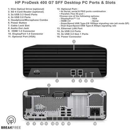HP ProDesk 400 G7 SFF Desktop PC i5 10500 4.5GHz 16GB RAM 512GB SSD
